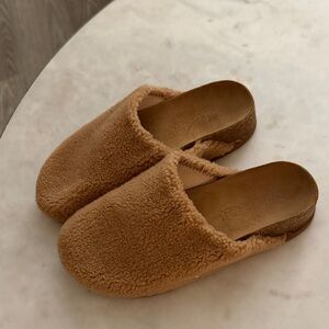 Splendid Tan Sherpa Clog Mules